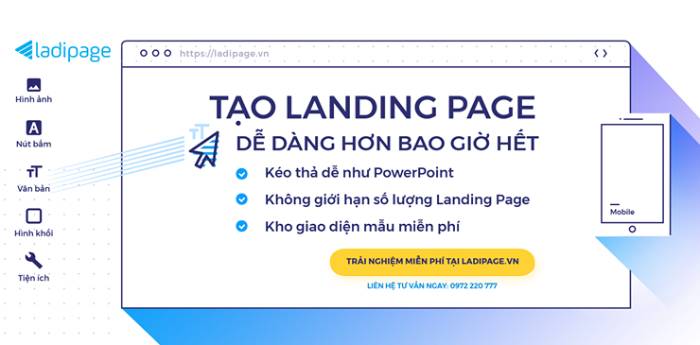 Tạo landing page với landipage