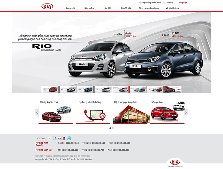 Thiết kế website Kia Motor Việt Nam - Website giới thiệu hãng Ôtô