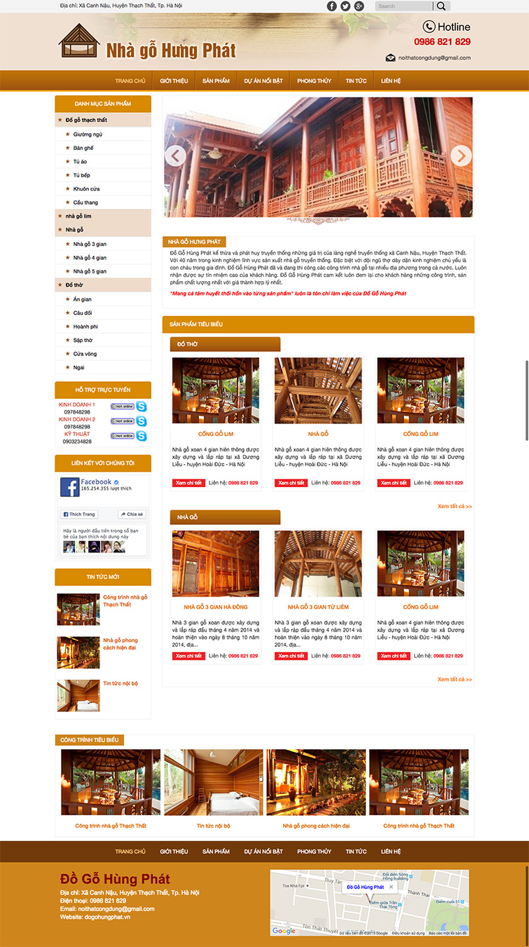 Thiết kế website nhà gỗ Hưng Phát