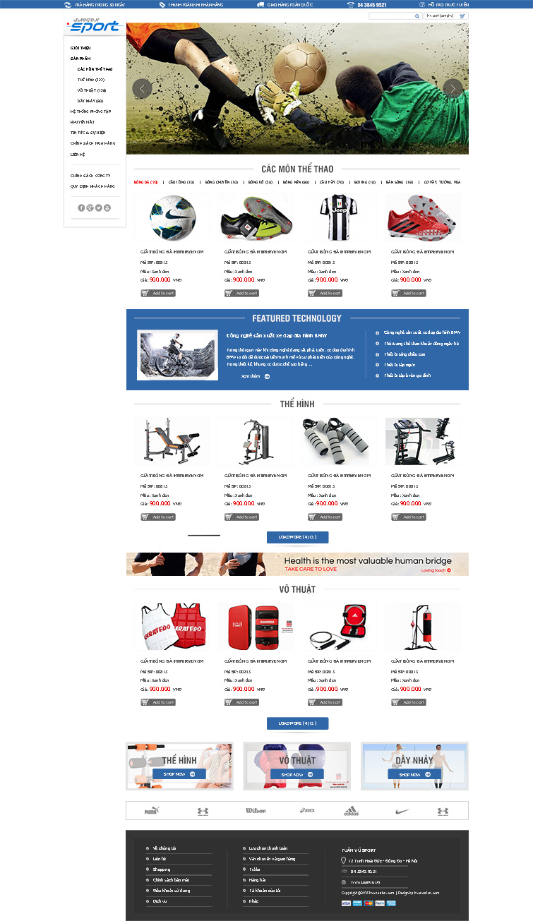 Thiết kế web bán hàng đồ thể thao - Sport store